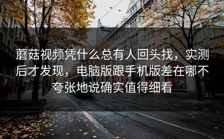 蘑菇视频凭什么总有人回头找，实测后才发现，电脑版跟手机版差在哪不夸张地说确实值得细看