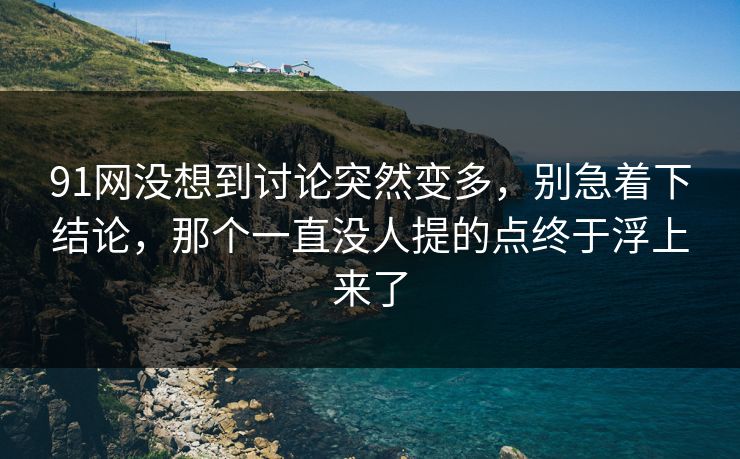 91网没想到讨论突然变多，别急着下结论，那个一直没人提的点终于浮上来了