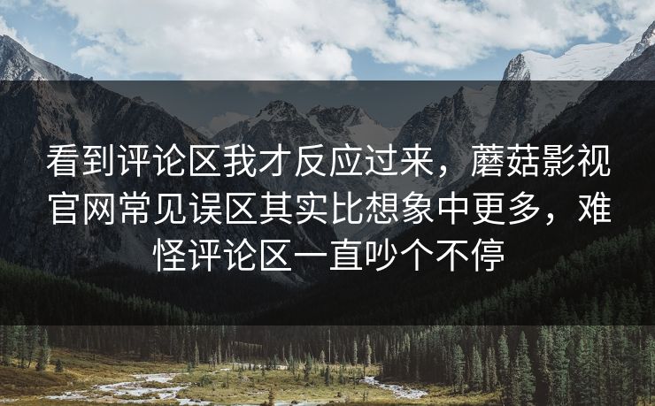 看到评论区我才反应过来，蘑菇影视官网常见误区其实比想象中更多，难怪评论区一直吵个不停